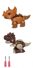 Load image into Gallery viewer, DIY Build-It T-REX and Triceratops Toddler Playset
