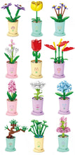 Load image into Gallery viewer, Set of 12 Botanical 3D Bouquet of Florist Flower Bricks and Potted Plants
