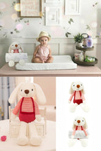 Load image into Gallery viewer, Newborn Baby Gift Set Plush Rabbit and Muslin Receiving Blanket - Ruby
