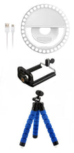 Load image into Gallery viewer, Smartphone LED Ring Light and Flexible Tripod Set - White