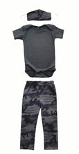 Load image into Gallery viewer, Toddler Clothing Set 3 Piece - Grey Camo Clothing Set with Matching Mask