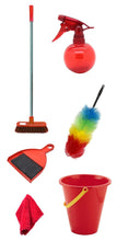 Load image into Gallery viewer, Kids Pretend Play Cleaning Set Red - 7 Piece