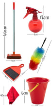 Load image into Gallery viewer, Kids Pretend Play Cleaning Set Red - 7 Piece