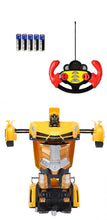 Load image into Gallery viewer, Yellow Transformer Remote Control Car - Transforms From Robot To Car And Back