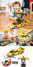 Load image into Gallery viewer, Yellow Transformer Remote Control Car - Transforms From Robot To Car And Back